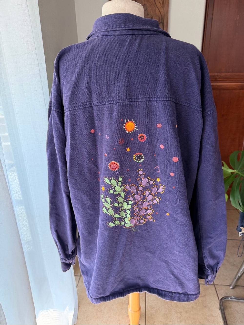 Vintage WEK Purple Celestial Desert Button Up Shirt Jacket USA L/XL